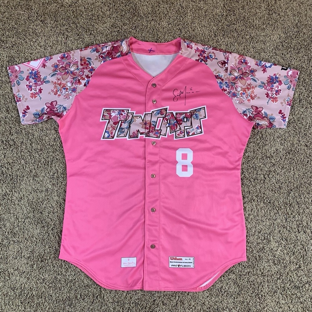 Fort Wayne TinCaps 2019 Turn The Park Pink Game Jersey Signed Vera Bradley MiLB